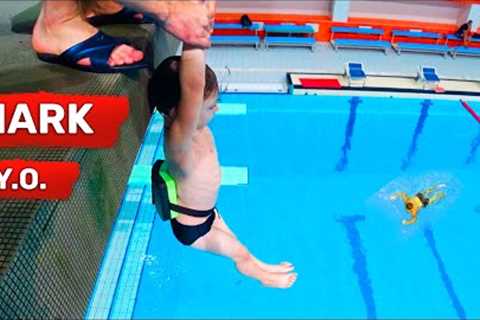 Made my SON FALL OFF a HUGE platform | Jumping from a platform into a swimming pool