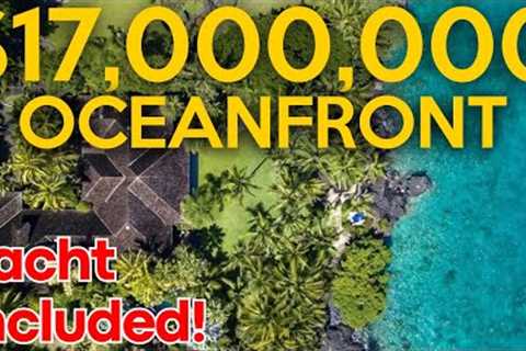 I toured INSIDE an OCEANFRONT Hawaii Estate with a Yacht! $17M