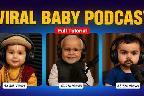 How to Make Viral Baby Podcast Videos? 👶🎤 | Create Trending Reels in 3 Easy Steps (FREE Tools) 🔥