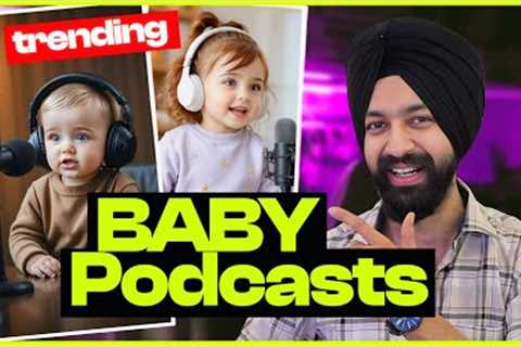 How to make TRENDING BABY PODCAST Videos using FREE AI Tools 🤩 #babypodcast #podcast