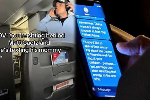 Former Congressman Matt Gaetz Secretly Recorded on Flight — Private Texts to His Mom About Trump, Iran, and Media Gig Leaked