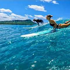 WAIKIKI SURF DREAM | Beautiful Longboard Waves in Hawai'i | RAW POV