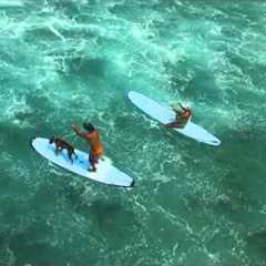 Surfing at Kahalu'u Beach Park, Kona Hawaii