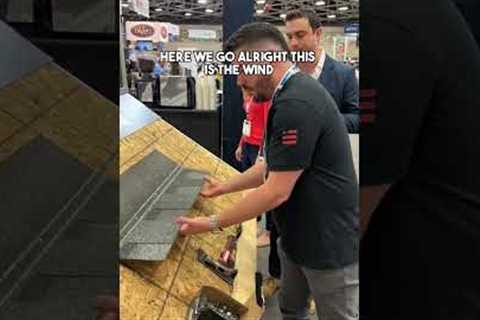 Testing IKO shingle wind strength 😅 #tool #contractor #diy #roofing