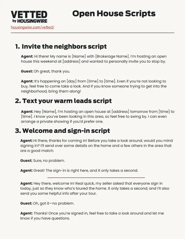 12 open house scripts to impress buyers and win more clients