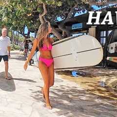 WALKING Tour 🏖 Waikiki Beach Hawaii #beach #honolulu #travelvideo