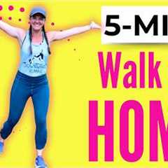5-Minute Indoor Walking Workout for Weight Loss | Low-Impact Walk-At-Home for Seniors + Beginners