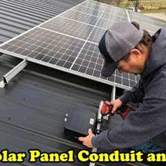 Installing Conduit and Wire to Roof Mounted Solar Panels