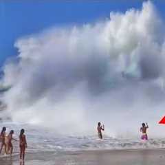 Top 5 SCARY Beach Waves - Run!