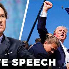 Tucker Responds to Trump Assassination Attempt and JD Vance for VP | Milwaukee, WI Speech
