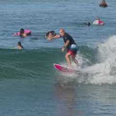 Surfing at Tracks on Oahu, Hawaii