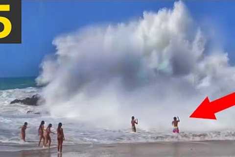 Top 5 SCARY Beach Waves - Run!