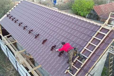 Crazy Man Building Amazing Metal Roof Alone DIY