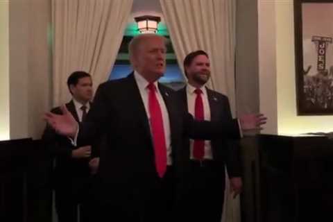 President Trump Celebrates DC Crime Fighting Success by Going Out for Dinner; Stares Down Hamas Supporting Code Pink Protesters Who Heckled Him Inside Restaurant in Security Breach