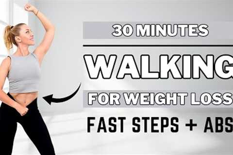🔥30 Min TURBO WALKING for WEIGHT LOSS🔥Abs & Core Workout🔥ALL STANDING🔥NO JUMPING🔥KNEE FRIENDLY🔥