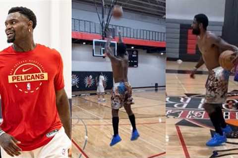 Zion Williamson looking skinny and Kyrie Irving moving well during workout