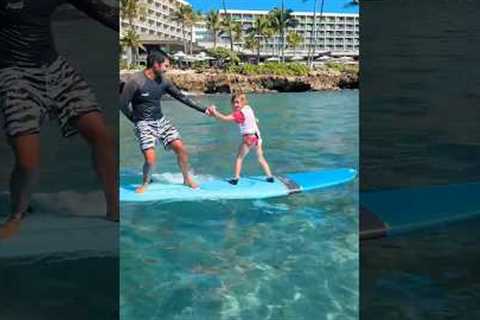 3 kids learn to surf in 10 minutes 😃😳 @jamieobriensurfSchools #hawaii #surflessons