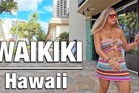 WALKING TOUR 🌴  The Beach and Streets of Waikiki, Hawaii