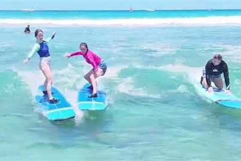 Surf Lessons in Waikiki | Hawaii Surfing Academy Drone Footage &amp; Aloha Vibes