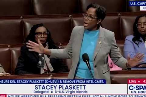 Plaskett Melts Down on House Floor as Lawmakers Advance Measure to Censure Her and Strip Her from Intel Committee