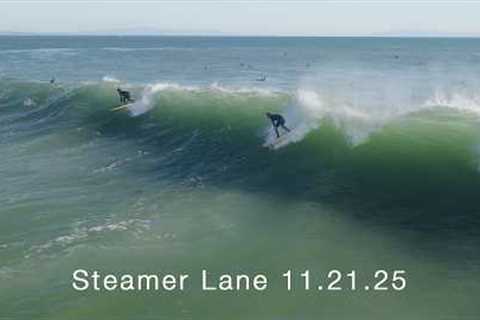 Steamer Lane 8-12 ft - raw 4k surf compilation 11.21.25