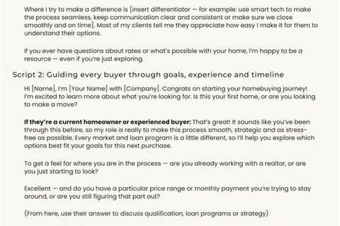 The mortgage sales scripts toolkit: 13 scripts for every buyer stage