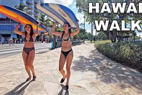 Hawaii Walking Tour 🌴 Waikiki Main Street and Back Street 🌴