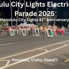 4K Honolulu City Lights Parade 2025 in Honolulu, Oahu, Hawaii
