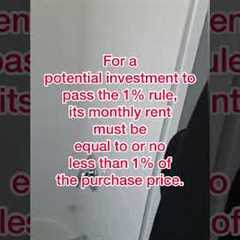 The Real Estate 1% Rule? #realestate #realestateinvesting #multifamily