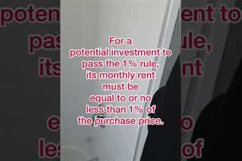 The Real Estate 1% Rule? #realestate #realestateinvesting #multifamily