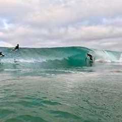 Ocean connected to Overflowing Creek and formed PERFECT surf wave!
