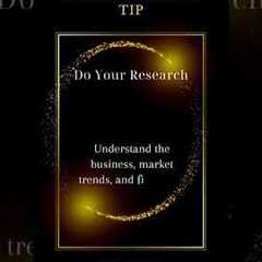 Understand the business, market trends, and financials before investing. #InvestmentTips
