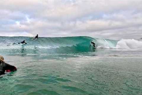 Ocean connected to Overflowing Creek and formed PERFECT surf wave!