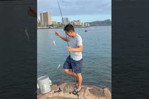 Fishing at Magic Island 🎣 | Honolulu, Hawaii