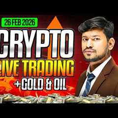 Live Trading : Crypto and Gold  | 26 FEB  - IITian Trader #cryptotrading