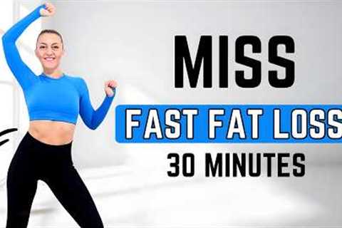 🔥30 Min MISS CARDIO for FAT LOSS🔥14 Days Weight Loss Challenge - No Squat, No Lunge🔥Diet Workout🔥