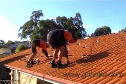 Solar Power Installation On Tiled Roof