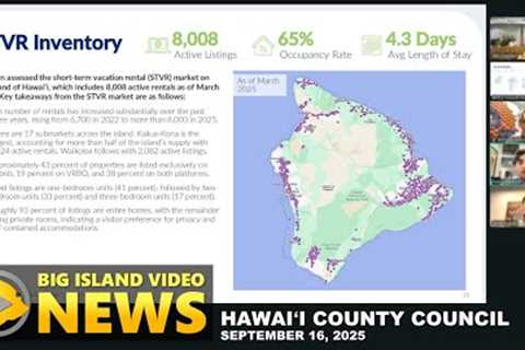 Hawai'i Vacation Rental Presentation To County Council (September 16, 2025)