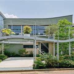 A Curvy Catwalk Dotted With Plants Buffers a Tokyo Home From the Street