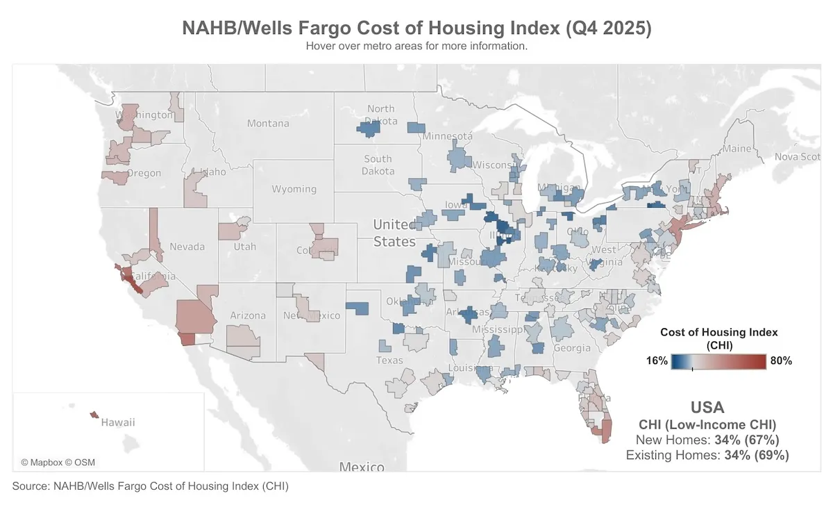 NAHB data maps modest housing affordability gains in 2025