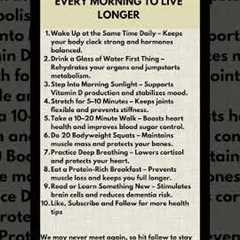 Seniors routine to live longer #dailyhealthtips #healthyaging #healthyhabits #healthyliving
