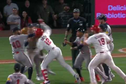 WATCH: Benches Clear as Angels Hitter Jorge Soler Charges Mound and Brawls with Braves Pitcher Reynaldo López During Anaheim Game