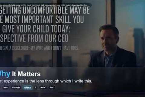 Why getting uncomfortable may be the most important skill you can give your child today: A perspecti