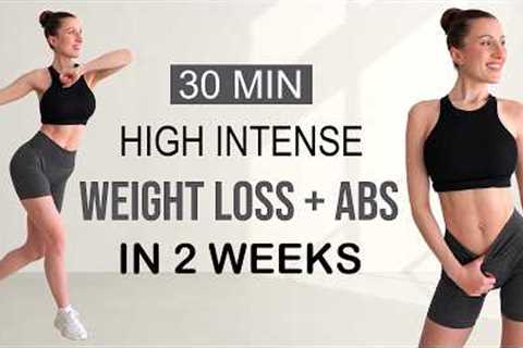 30 MIN INTENSE FAT BURNING WORKOUT TO LOSE WEIGHT & GET ABS🔥| 14 Days Challenge | + Modifications