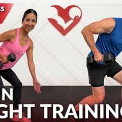 30 Min Weight Training for Weight Loss and Strength - Home Full Body Dumbbell Workout for Women Men