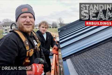 My Dream Shop Ep-35:  Installing Standing Seam Metal Roof Part2