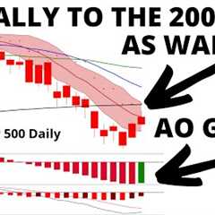 A Rally to test the 200 Day MA as Warned +  Awesome Osc Turns Green - S&P 500 Elliott Wave Update
