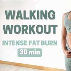 30 MIN WALKING CARDIO WORKOUT | Intense Full Body Fat Burn at Home ~ Emi