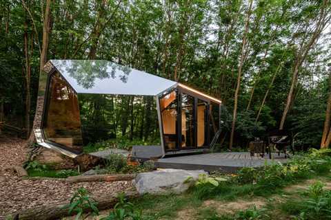 A Sauna Fits Inside This Spaceship-Like $85K Tiny Cabin