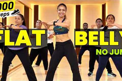 4000 Steps Walking & Flat Belly Workout 👟 | Low Impact Belly Fat Burn (No Jumping)